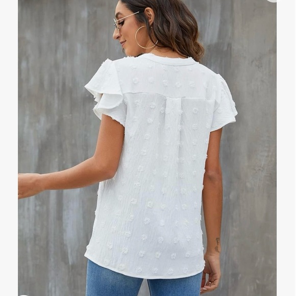 White Ruffle Blouse - Picture 6 of 7